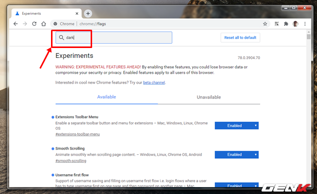Cách “ép” Google Chrome luôn hiển thị chế độ nền tối cho tất cả các trang web - Ảnh 3. Cách “ép” Google Chrome luôn hiển thị chế độ nền tối cho tất cả các trang web - Ảnh 3.