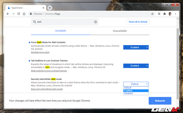 Cách “ép” Google Chrome luôn hiển thị chế độ nền tối cho tất cả các trang web - Ảnh 4. Cách “ép” Google Chrome luôn hiển thị chế độ nền tối cho tất cả các trang web - Ảnh 4.