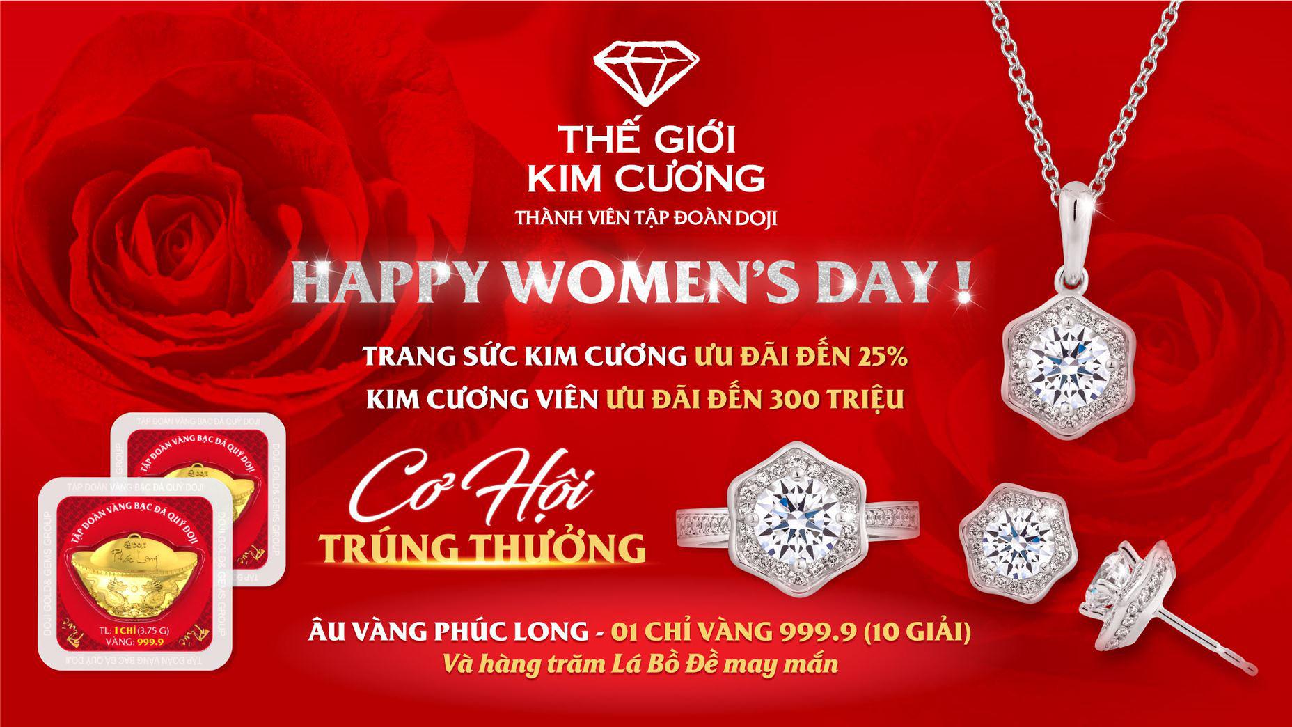 Thế Giới Kim Cương ưu đãi tới 25% trang sức dịp 8/3 - Ảnh 1. Thế Giới Kim Cương ưu đãi tới 25% trang sức dịp 8/3 - Ảnh 1.