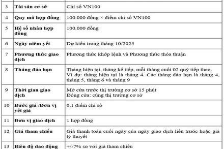 Hợp đồng tương lai VN100 dự kiến ra mắt vào tháng 10/2025