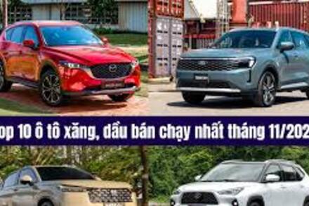 Top 10 ô tô xăng, dầu bán chạy nhất tháng 11/2025