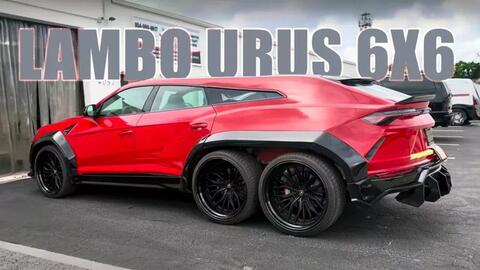 Dân chơi đầu tiên thế giới cho mổ xẻ nguyên chiếc Lamborghini Urus độ thành 6 bánh