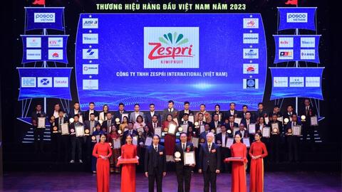 Kiwi Zespri được vinh danh Top 10 thương hiệu nổi tiếng hàng đầu Việt Nam năm 2023