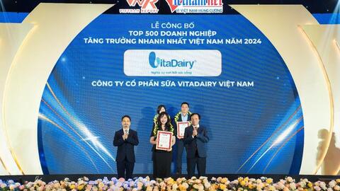 VitaDairy vào top 10 doanh nghiệp tăng trưởng nhanh nhất Việt Nam 2024