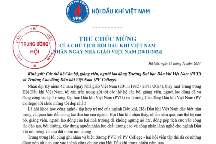 Chủ tịch Hội Dầu khí Việt Nam chúc mừng PVU, PV College nhân Ngày Nhà giáo Việt Nam