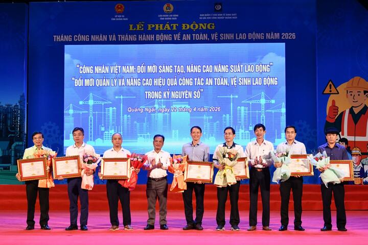 BSR được vinh danh doanh nghiệp tiêu biểu trong công tác ATVSLĐ năm 2025 của Quảng Ngãi