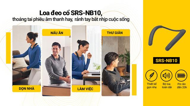 Sony ra mắt loa đeo cổ không dây SRS-NB10 - thoáng tai phiêu âm thanh hay, rảnh tay bắt nhịp cuộc sống - Ảnh 1.