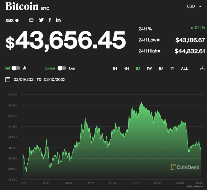 Giá Bitcoin tiến sát gần ngưỡng 45.000 USD, nhiều chuyên gia dự đoán giá sẽ tiếp tục bứt phá - Ảnh 1.