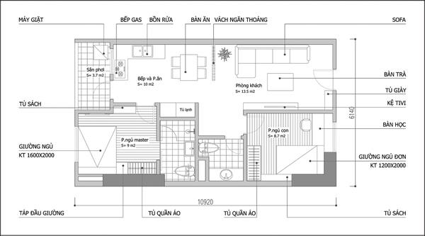 Tư vấn bố trí nội thất khắc phục nhược điểm phòng khách bé và dài của căn hộ chung cư - Ảnh 1.