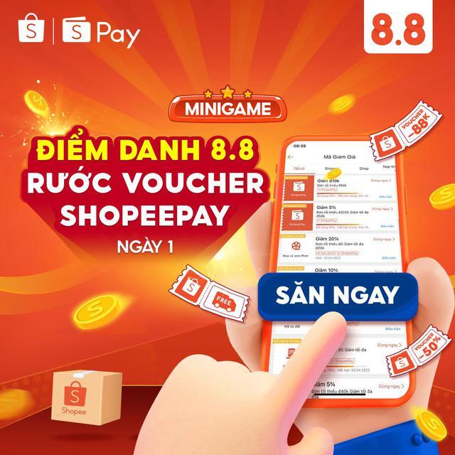Đón ngày số đôi 8.8, ShopeePay chơi lớn “xả kho” voucher hàng chục triệu đồng, quẹo lựa liền tay! - Ảnh 2.