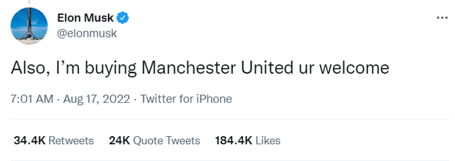 Tỷ phú Elon Musk tuyên bố mua lại Man United, thương vụ chấn động thế giới bóng đá sắp diễn ra? - Ảnh 1.