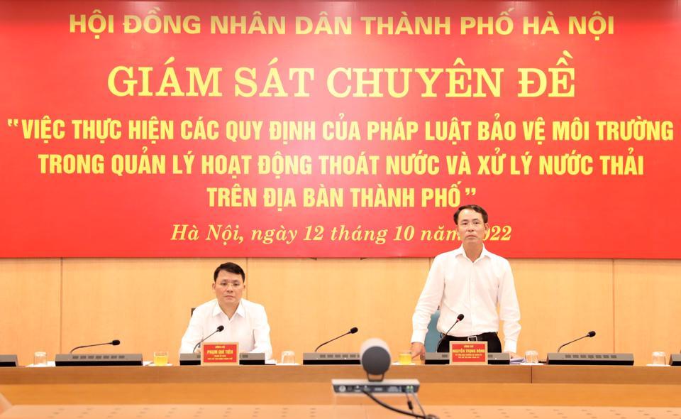 Phó Chủ tịch UBND TP Hà Nội Nguyễn Trọng Đông làm rõ một số nội dung Đoàn giám sát kiến nghị