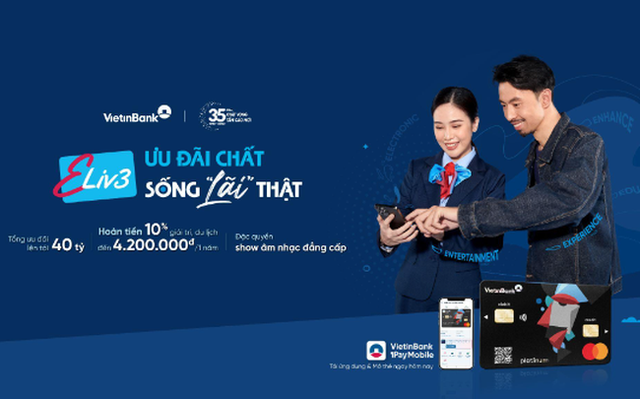 Thẻ Eliv3 VietinBank cực hot với những đặc quyền sống lãi độc đáo - Ảnh 1. Thẻ Eliv3 VietinBank cực hot với những đặc quyền sống lãi độc đáo - Ảnh 1.