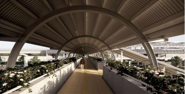 Diện mạo 9 cầu bộ hành kết nối với các ga trên cao của tuyến metro số 1 TPHCM - Ảnh 13.