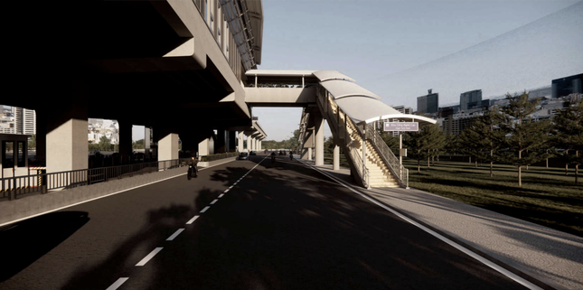 Diện mạo 9 cầu bộ hành kết nối với các ga trên cao của tuyến metro số 1 TPHCM - Ảnh 11.