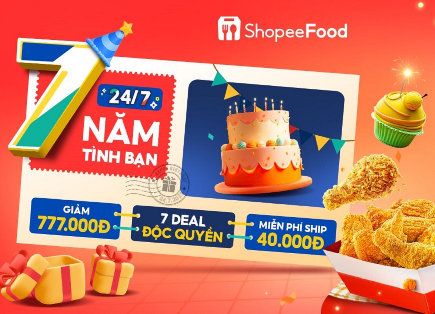 Khoe độ hào phóng kiểu ShopeeFood, vừa khao món ngon giá 7.000 đồng, vừa tung deal cực đỉnh mừng 7 năm tình bạn - Ảnh 1.