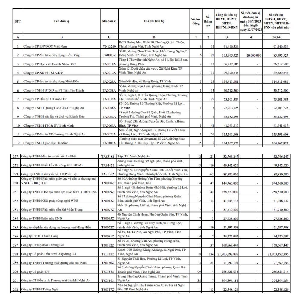 Nghệ An: Hơn 6 trăm đơn vị, doanh nghiệp nợ tiền bảo hiểm - Ảnh 1