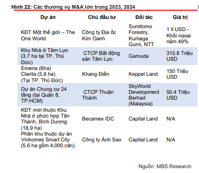 Mua bán, sáp nhập dự án bất động sản: Dự báo sẽ sôi động nửa cuối năm 2024- Ảnh 1.