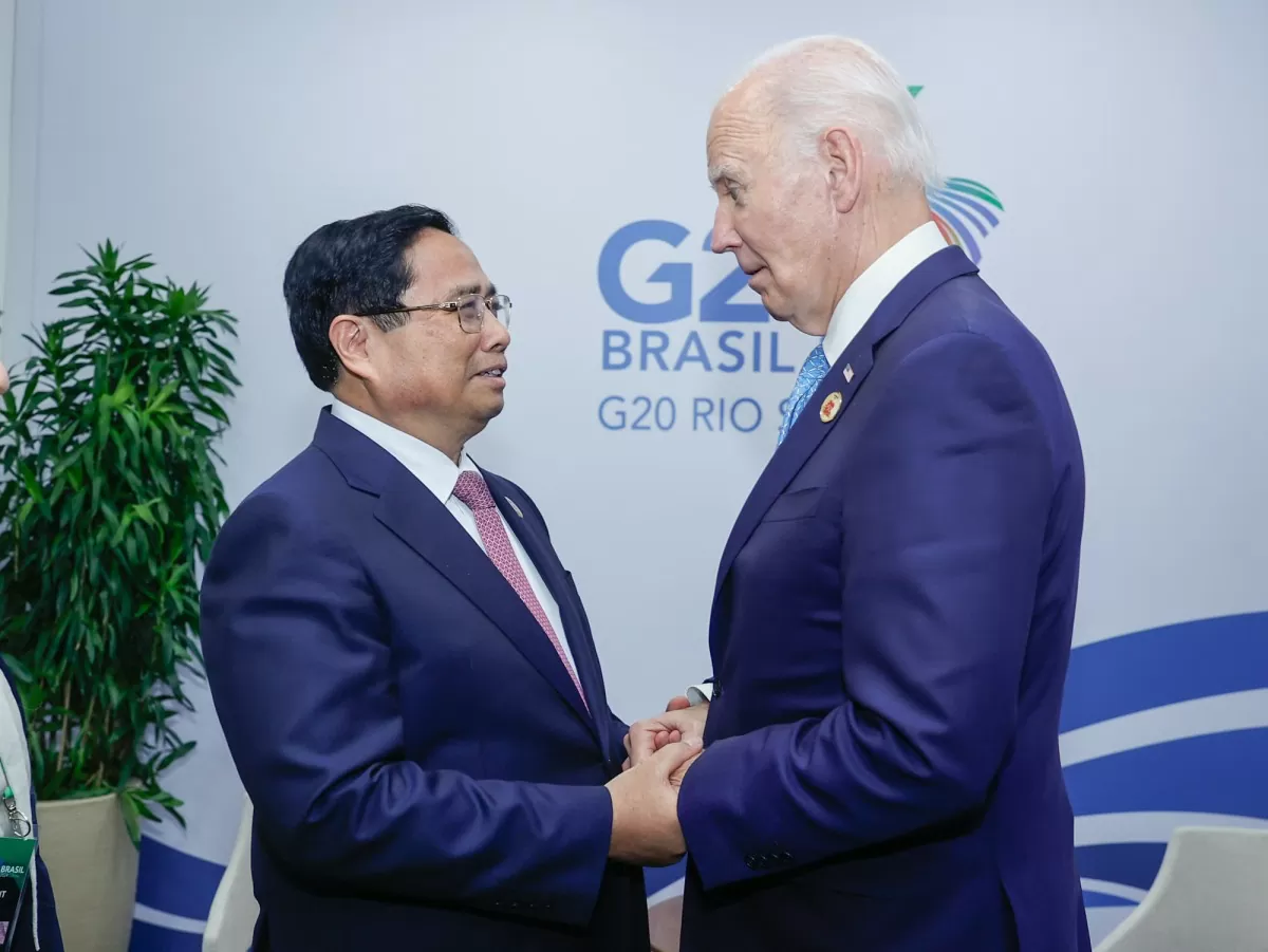 Thủ tướng Phạm Minh Chính gặp Tổng thống Hoa Kỳ Joe Biden - Ảnh: VGP/Nhật Bắc Thủ tướng Phạm Minh Chính gặp Tổng thống Hoa Kỳ Joe Biden - Ảnh: VGP/Nhật Bắc