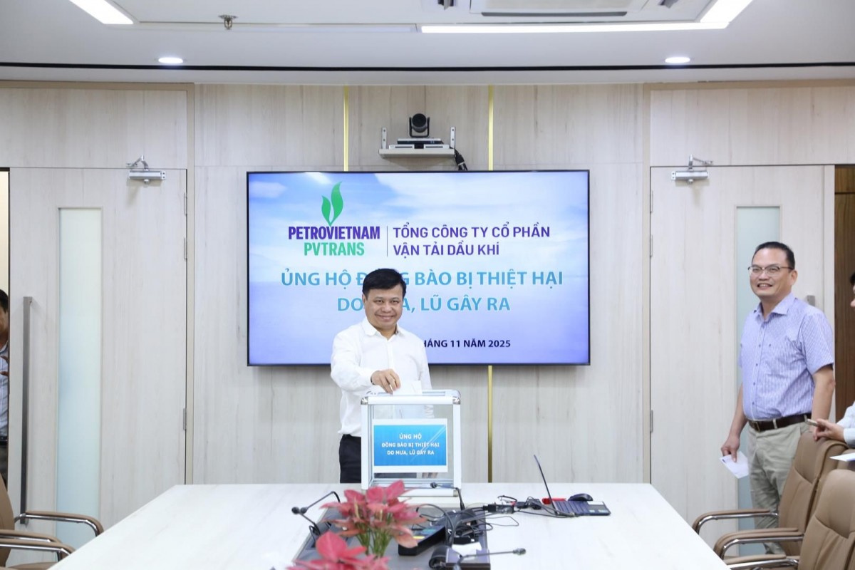 PVTrans quyên góp ủng hộ đồng bào miền Trung, Tây Nguyên bị ảnh hưởng bởi mưa lũ