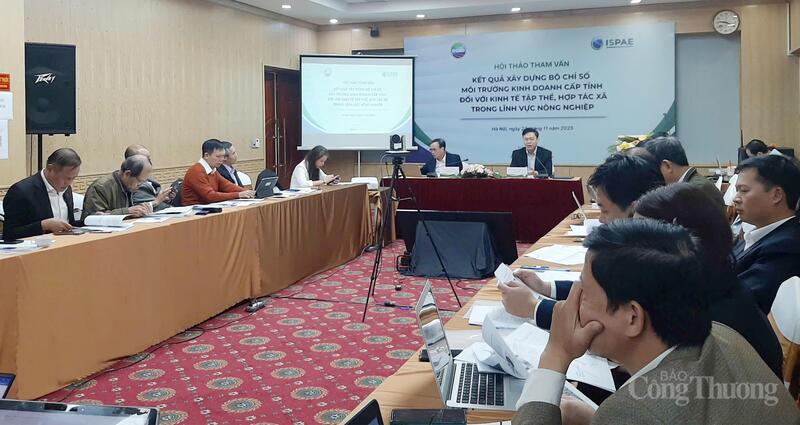 Hội thảo tham vấn Kết quả xây dựng Bộ chỉ số Môi trường kinh doanh cấp tỉnh đối với kinh tế tập thể, hợp tác xã. Ảnh: N.H