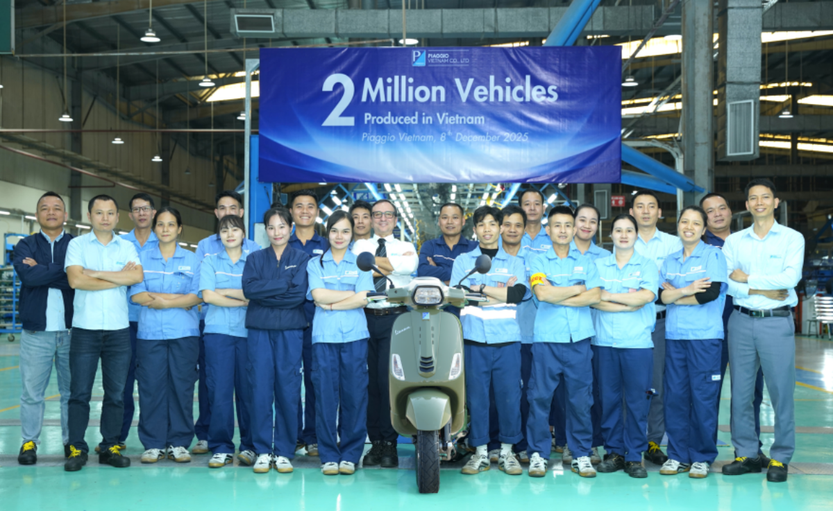 Chiếc xe máy thứ 2 triệu được xuất xưởng tại nhà máy Piaggio Việt Nam - Ảnh: Piaggio