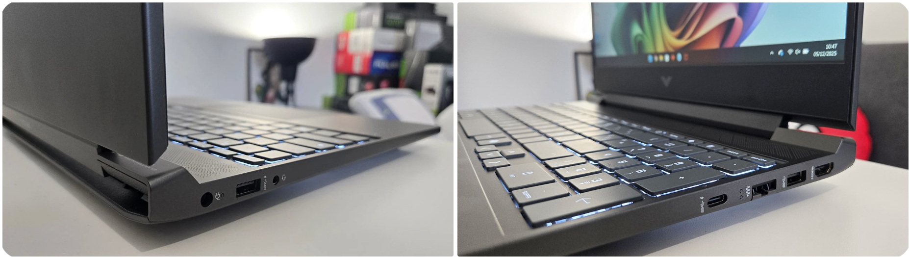 Các cổng kết nối dọc hai bên cạnh máy HP Victus 15