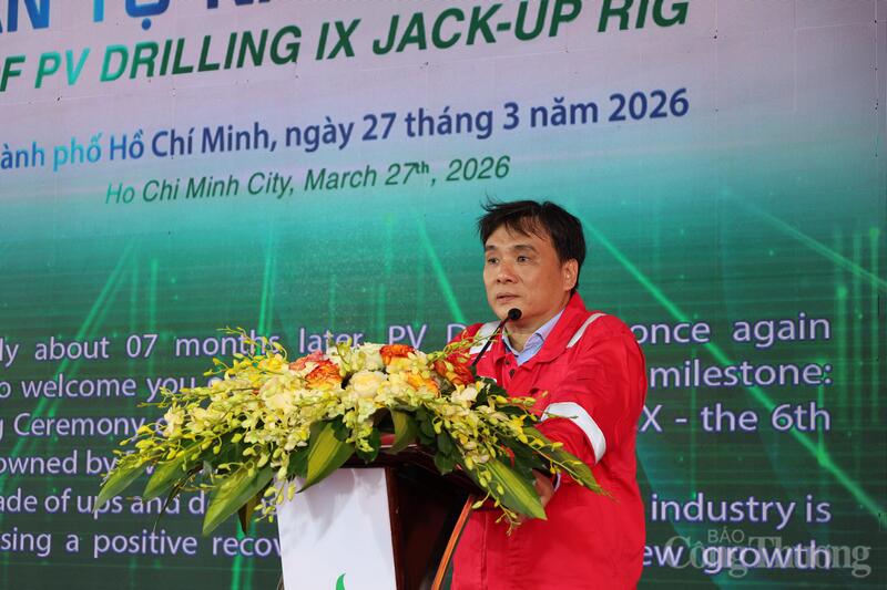 Ông Nguyễn Xuân Cường, Tổng giám đốc PV Drilling phát biểu tại buổi lễ
