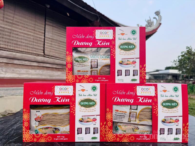 Sản phẩm miến dong của Công ty TNHH sản xuất - thương mại và xuất nhập khẩu Dương Khôi được xuất khẩu sang Hàn Quốc, Nhật Bản. Ảnh: Lê Hà