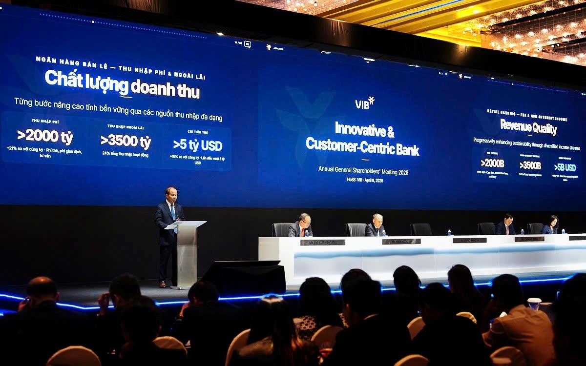 VIB thông qua kế hoạch chia cổ tức gần 19%, tăng trưởng tín dụng 15%, lợi nhuận 11.550 tỷ đồng trong năm 2026 VIB thông qua kế hoạch chia cổ tức gần 19%, tăng trưởng tín dụng 15%, lợi nhuận 11.550 tỷ đồng trong năm 2026
