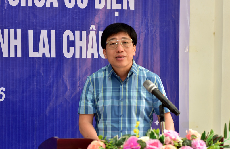 Giám đốc Sở Công Thương Lai Châu Vương Thế Mẫn phát biểu tại buổi lễ. Ảnh: Hà Dũng