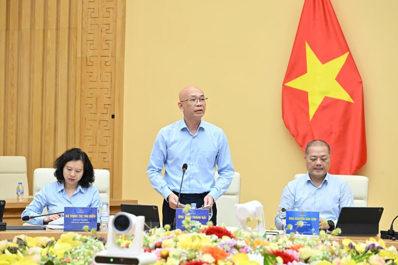 Ông Trần Thanh Hải, Phó Cục trưởng Cục Xuất nhập khẩu phát biểu tại buổi làm việc. Ảnh: Cấn Dũng