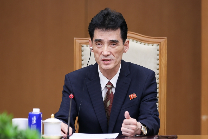 Đại sứ Ri Sung Guk nhấn mạnh sẽ nỗ lực hết sức đóng góp vào sự phát triển của quan hệ hữu nghị truyền thống Việt Nam - Triều Tiên. Ảnh: VGP/Nhật Bắc