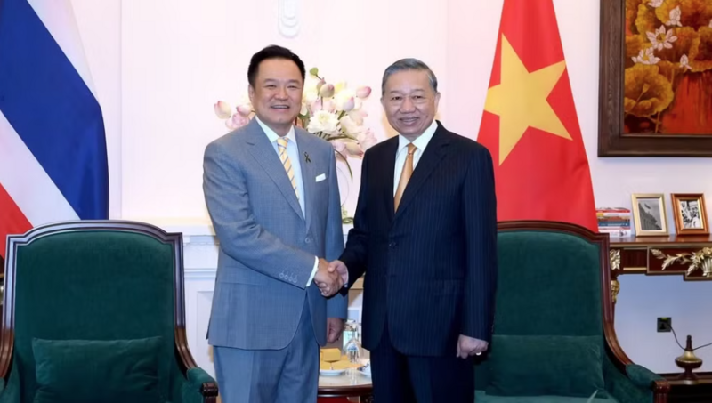 Tổng Bí thư, Chủ tịch nước Tô Lâm tiếp Thủ tướng Thái Lan Anutin Charnvirakul thăm chính thức Việt Nam và tham dự Diễn đàn Tương lai ASEAN lần thứ ba. Ảnh: Đăng Khoa