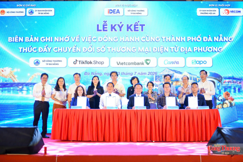 Sở Công Thương Đà Nẵng và các đơn vị công nghệ số ký biên bản ghi nhớ hợp tác về việc đồng hành thúc đẩy chuyển đổi số, thương mại điện tử các xã phường tại TP. Đà Nẵng