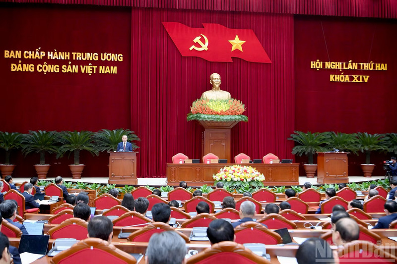 Hội nghị lần thứ 2 Ban Chấp hành Trung ương Đảng khóa XIV. Ảnh: Đăng Khoa