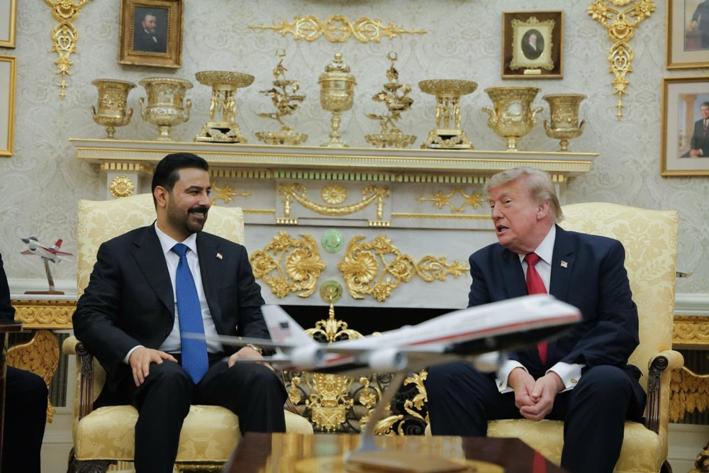 Thủ tướng Iraq Ali al-Zaidi hội đàm với Tổng thống Mỹ Donald Trump tại Nhà Trắng hôm 14/7. Ảnh: X/IraqiPMO hnngvxcwcaa56vd-1.jpg