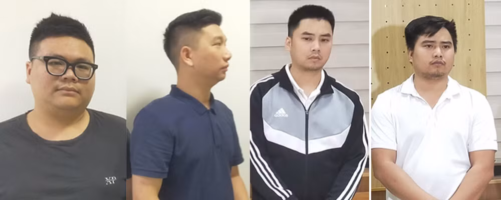 Các đối tượng Đào Văn Minh; Đào Văn Cảnh; Nguyễn Văn Hậu và Nguyễn Văn Bảo. Ảnh CACC thiet-ke-chua-co-ten-18.png