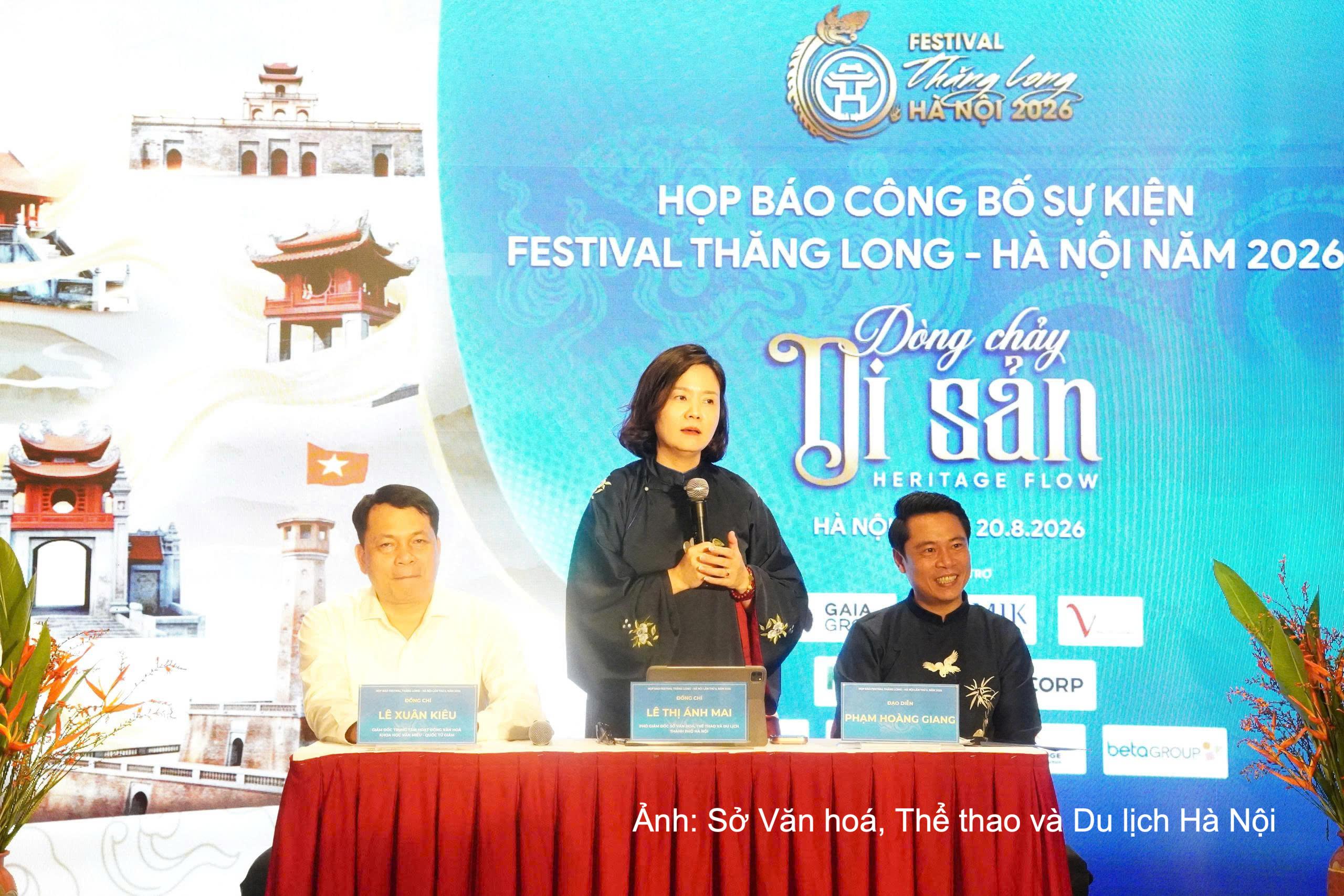 Bà Lê Thị Ánh Mai, Phó Giám đốc Sở Văn hóa, Thể thao và Du lịch Hà Nội phát biểu tại sự kiện.