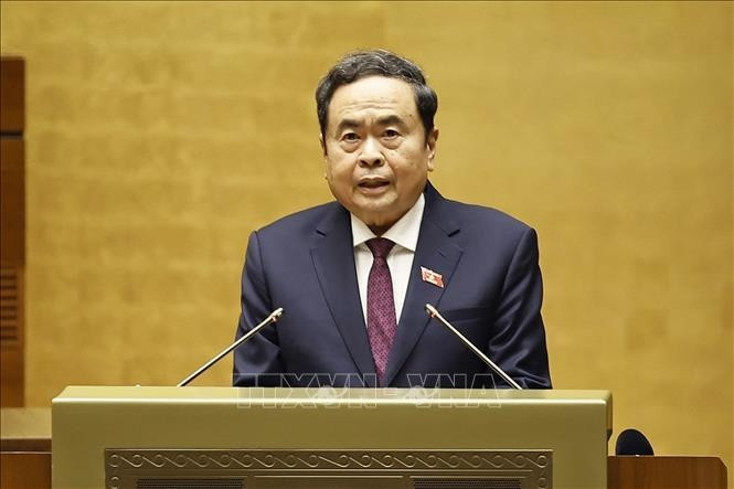 Chủ tịch Quốc hội Trần Thanh Mẫn phát biểu. Ảnh TTXVN. 84.jpg