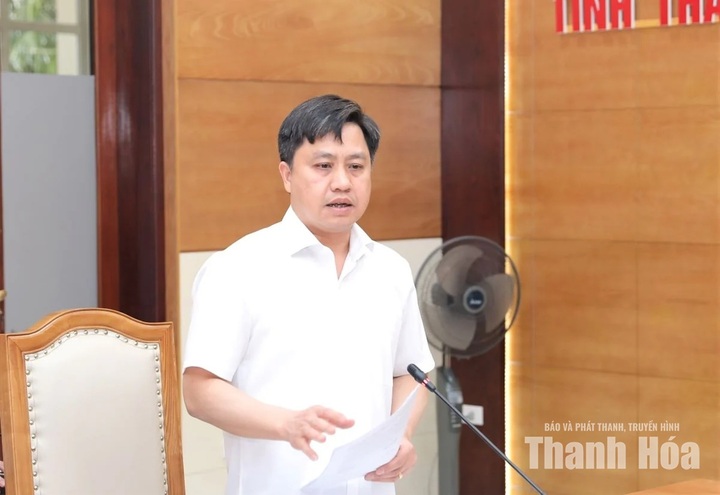 Ông Lê Văn Tiến, Giám đốc Sở Nông nghiệp và Môi trường Thanh Hóa phát biểu tại hội nghị.